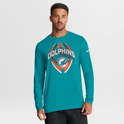 Miami Dolphins Nike Primetime Legend Icon Performance Long Sleeve T-Shirt - Aqua