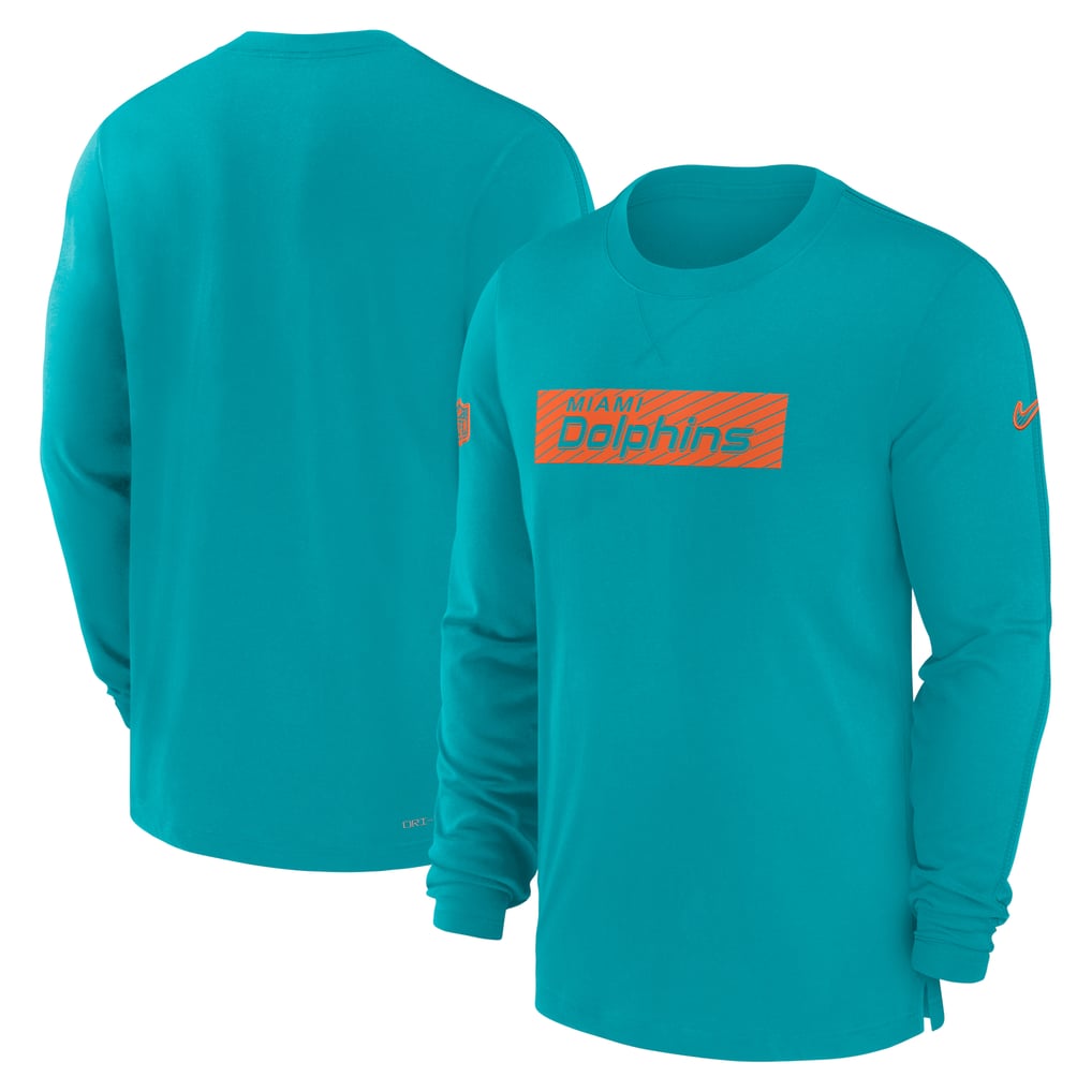 Miami Dolphins Nike Sideline Player Performance Long Sleeve T-Shirt - Aqua