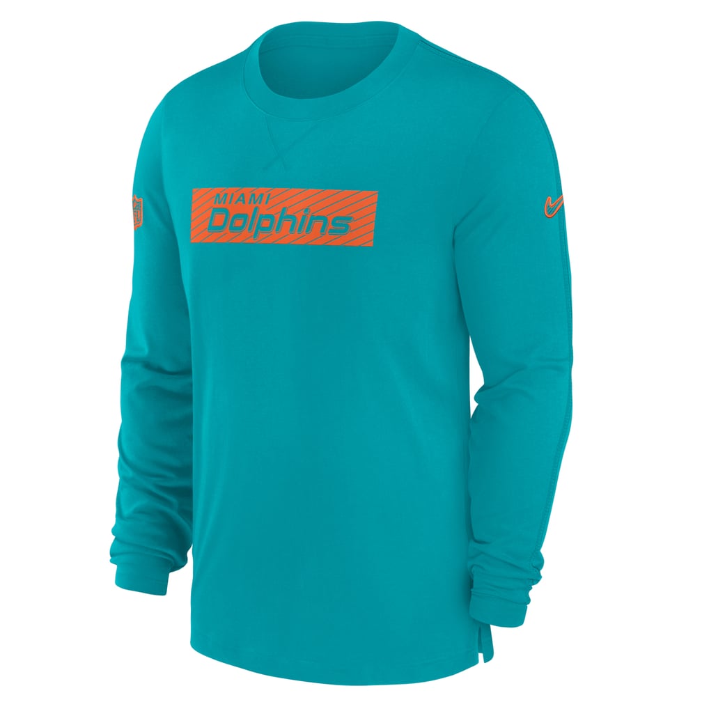 Miami Dolphins Nike Sideline Player Performance Long Sleeve T-Shirt - Aqua
