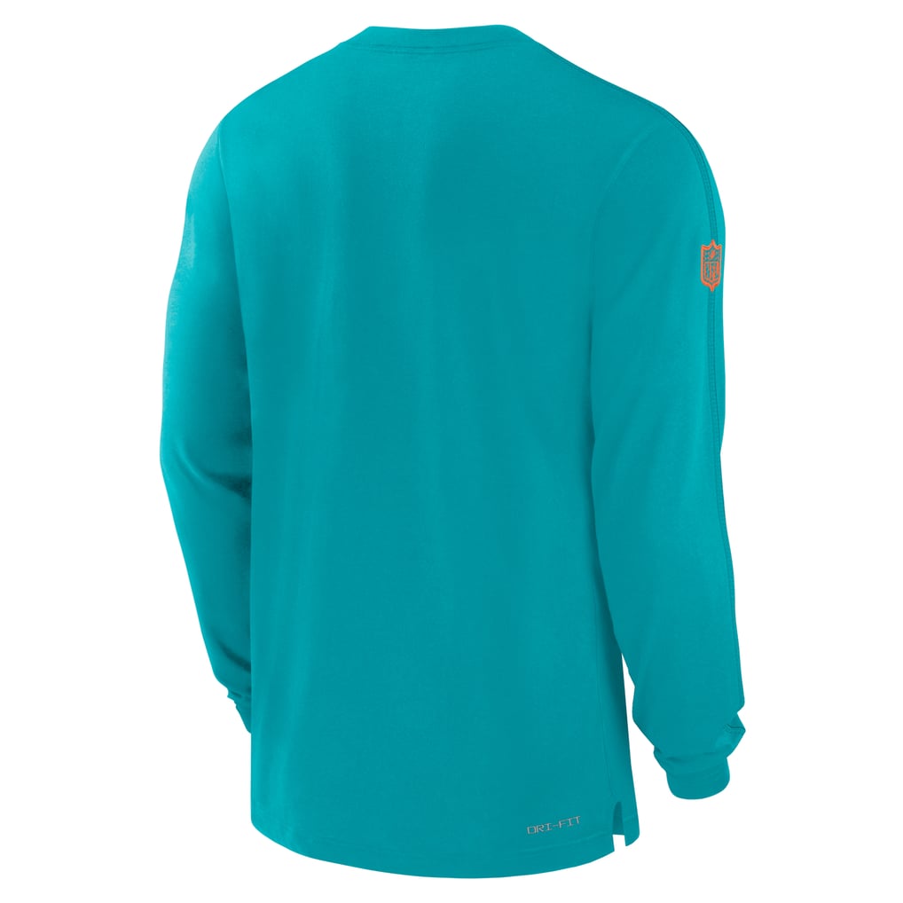 Miami Dolphins Nike Sideline Player Performance Long Sleeve T-Shirt - Aqua
