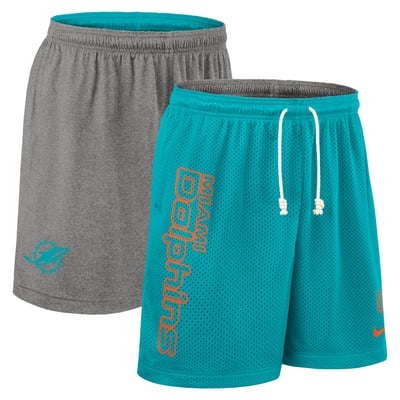 Miami Dolphins Nike Sideline Reversible Dri-FIT Shorts - Aqua