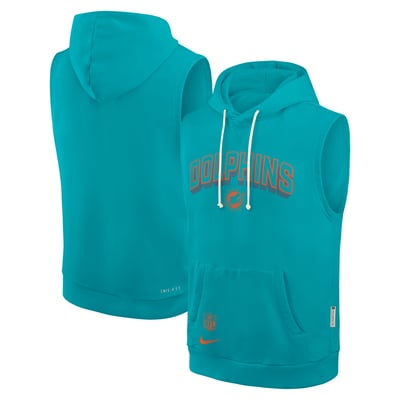 Miami Dolphins Nike Sideline Standard Issue Dri-FIT Sleeveless Hoodie - Aqua