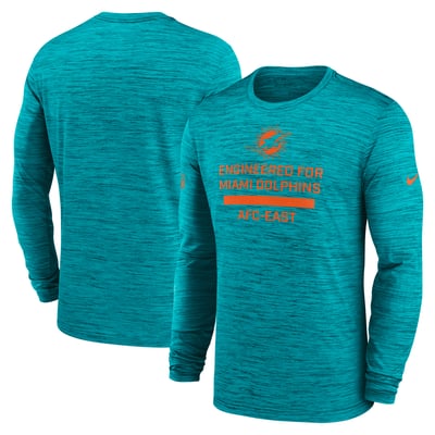 Miami Dolphins Nike Sideline Velocity Dri-FIT Long Sleeve T-Shirt - Aqua