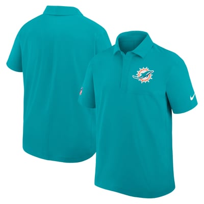 Miami Dolphins Nike Sideline Woven Dri-FIT Polo - Aqua