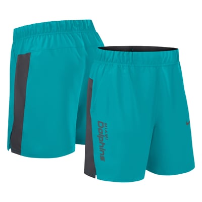 Miami Dolphins Nike Woven Victory Dri-FIT Shorts - Aqua