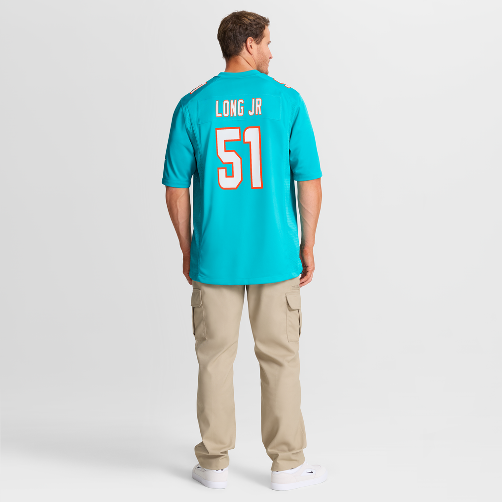 David Long Jr. Miami Dolphins Nike Game Jersey - Aqua