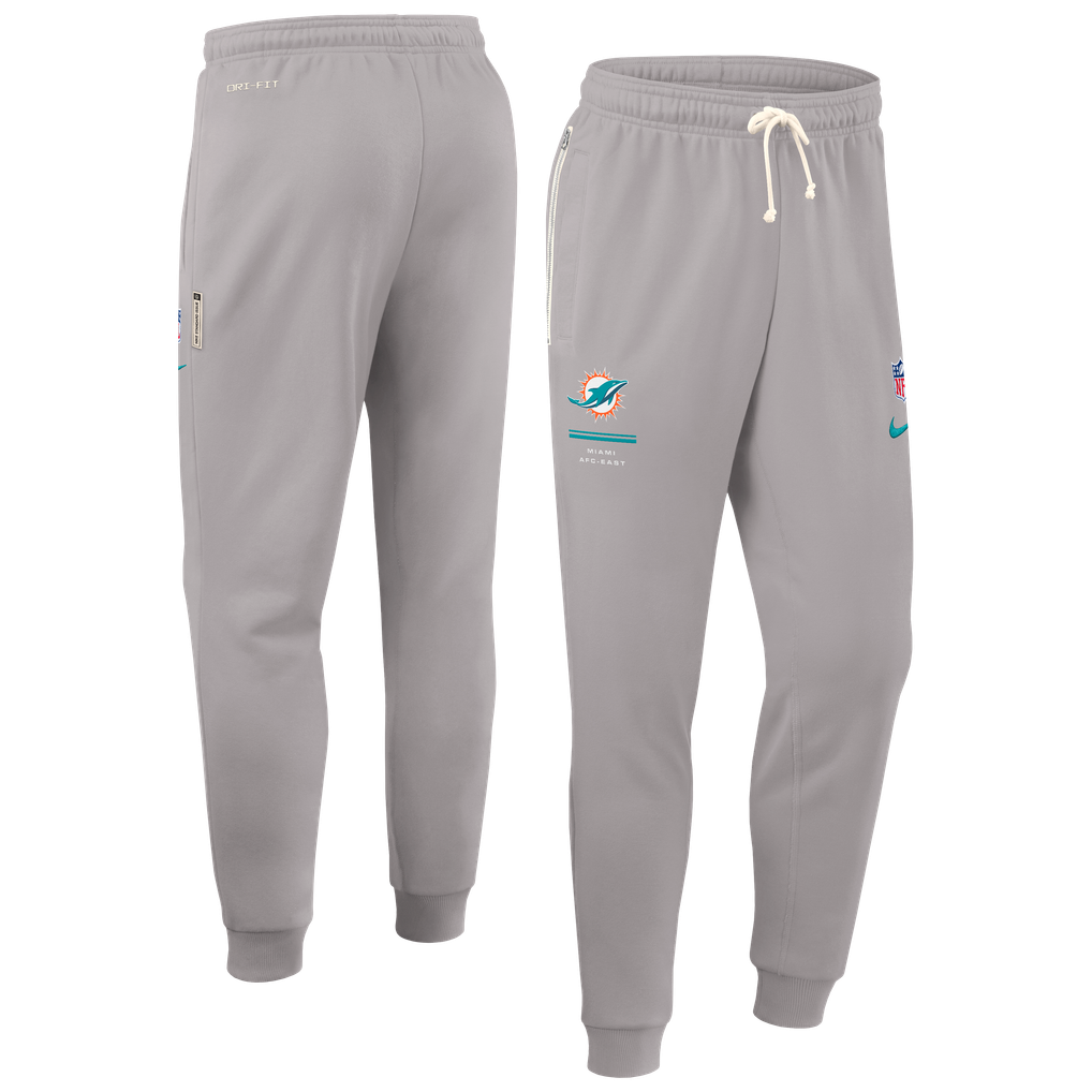 Miami Dolphins Nike Sideline Standard Issue Touchback Kick Dri-FIT Taper Pants - Gray