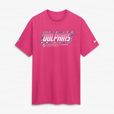 Miami Dolphins Nike 2026 NFL Crucial Catch Tri-Blend Dri-FIT T-Shirt - Pink