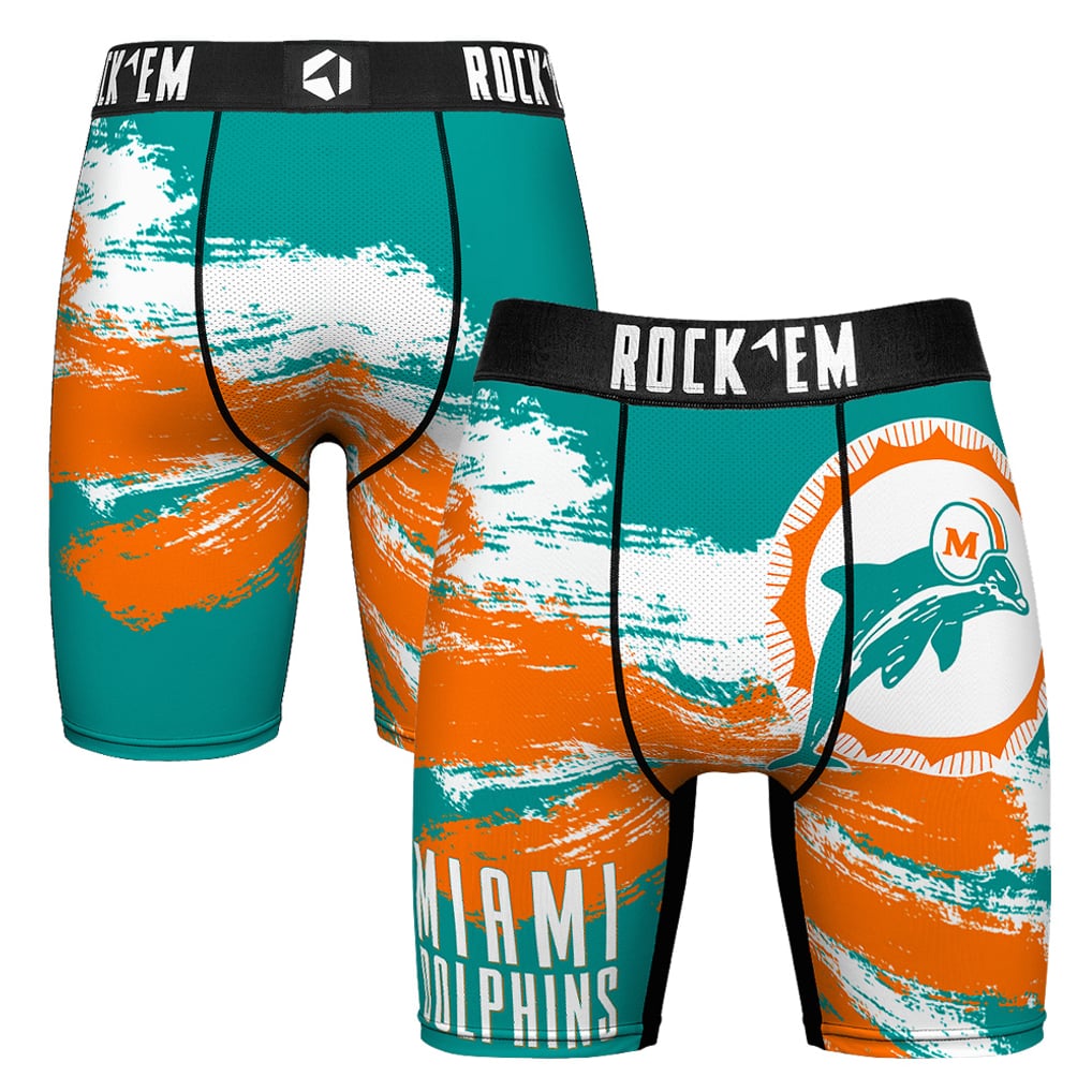  Miami Dolphins Rock Em Socks Gridiron Classic Paint Boxer Briefs