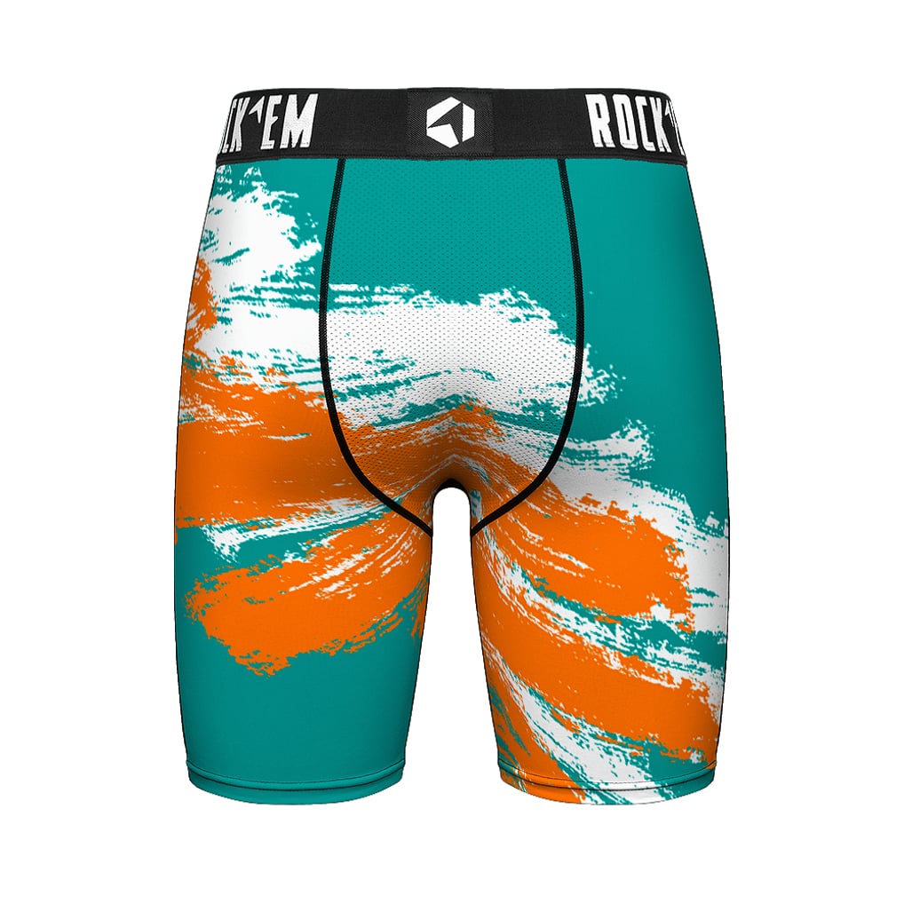  Miami Dolphins Rock Em Socks Gridiron Classic Paint Boxer Briefs