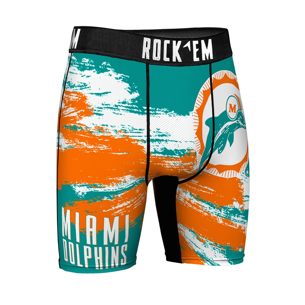  Miami Dolphins Rock Em Socks Gridiron Classic Paint Boxer Briefs