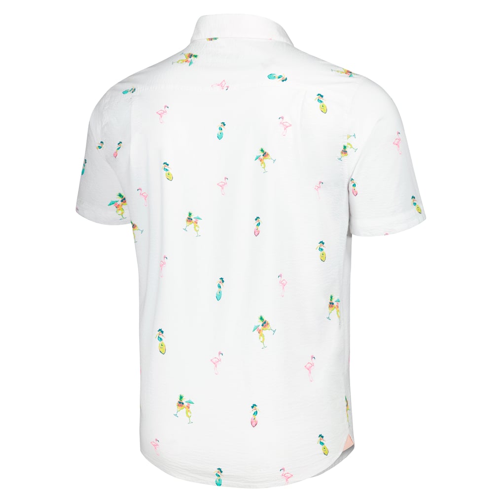 Miami Dolphins Tommy Bahama Nova Wave Flocktail Button-Up Shirt - White