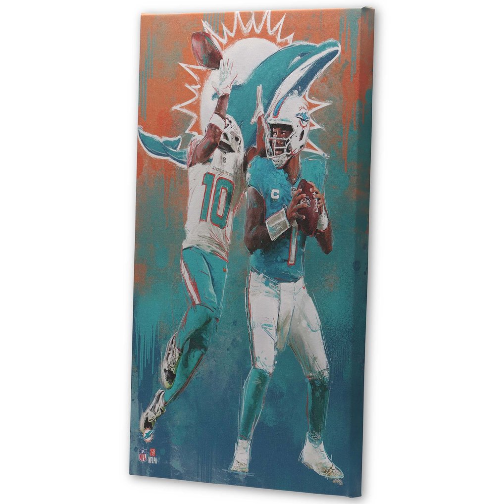 Miami Dolphins 15" x 23" Graffiti Canvas Wall Art