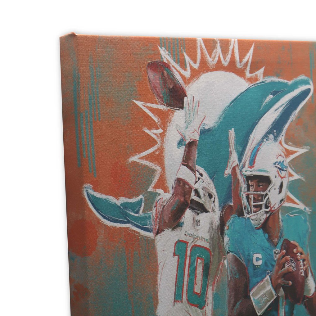 Miami Dolphins 15" x 23" Graffiti Canvas Wall Art