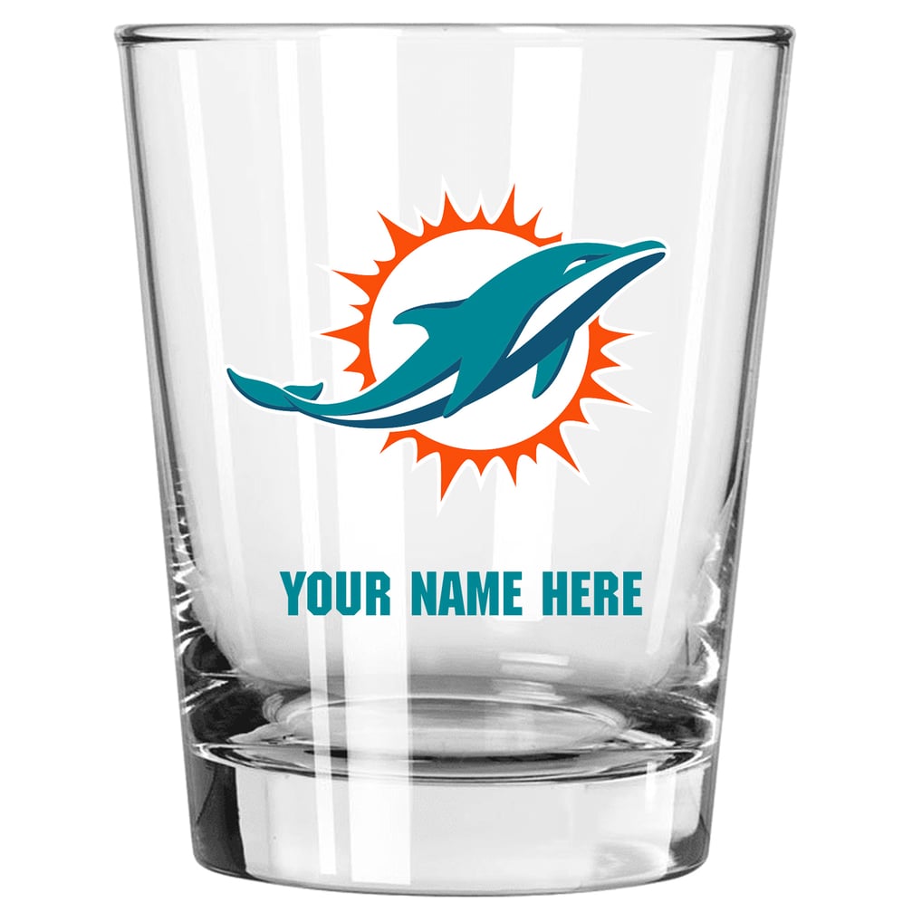 Miami Dolphins 15oz. Personalized Double Old Fashioned Glass