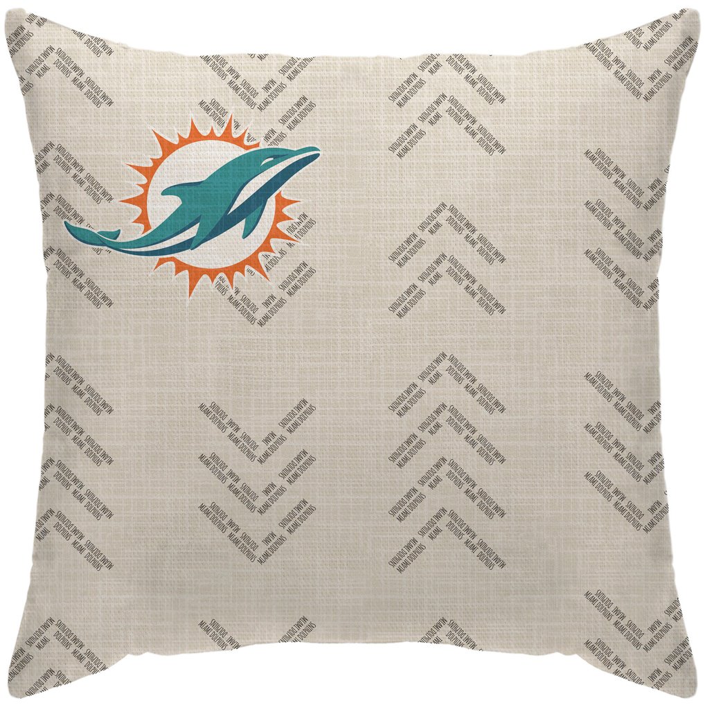 Miami Dolphins 18'' x 18'' Team Wordmark Decorative Throw Pillow