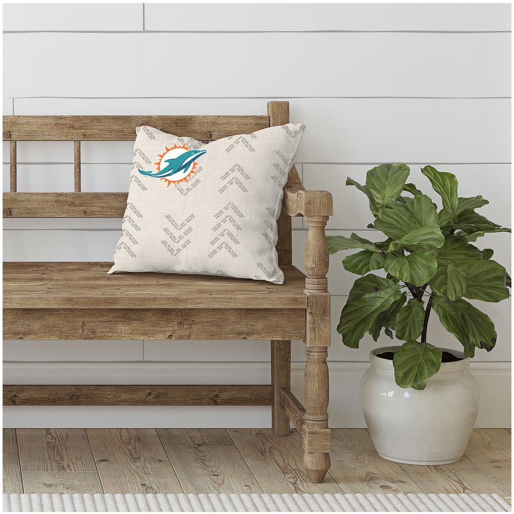 Miami Dolphins 18'' x 18'' Team Wordmark Decorative Throw Pillow
