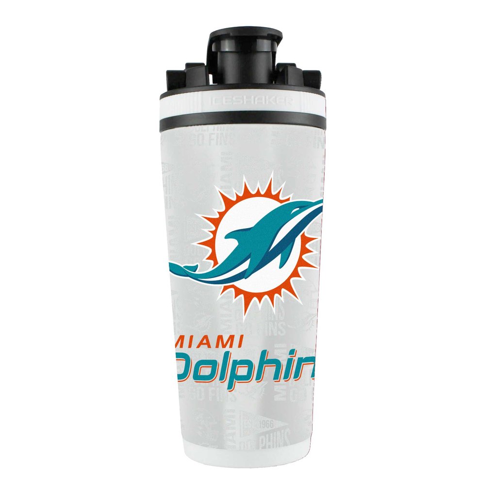 Miami Dolphins 26oz. 4D Stainless Steel Shaker Bottle
