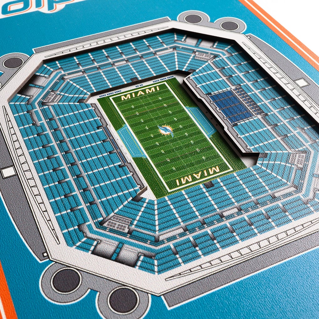 Miami Dolphins 8'' x 32'' 3D StadiumView Banner