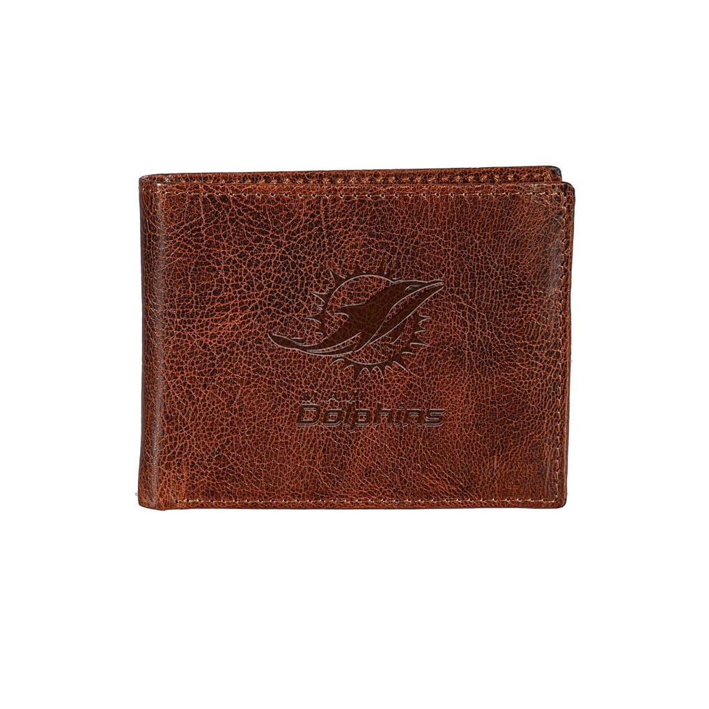 Miami Dolphins Bi-Fold Leather Passcase Wallet