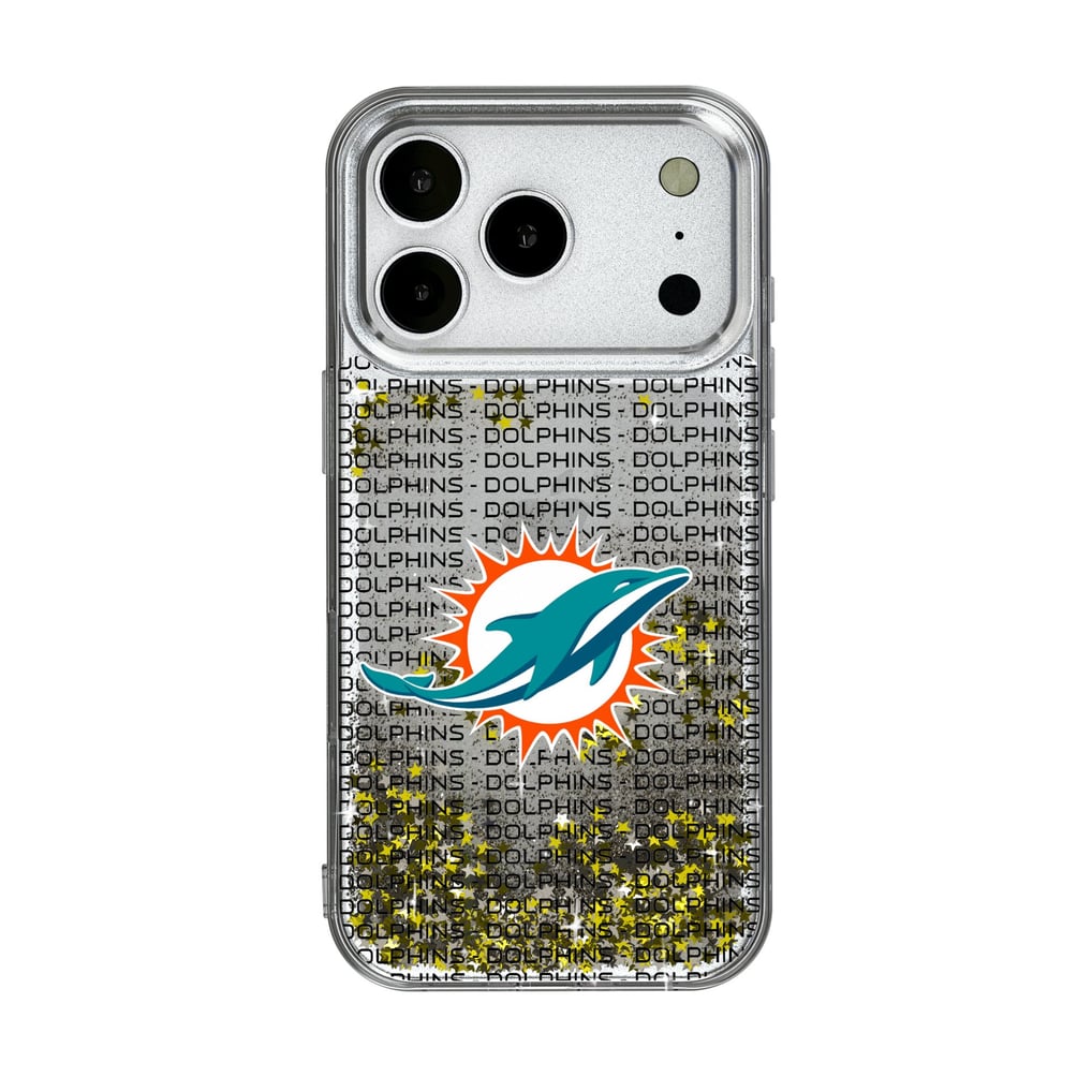 Miami Dolphins iPhone Text Backdrop Design Glitter Case