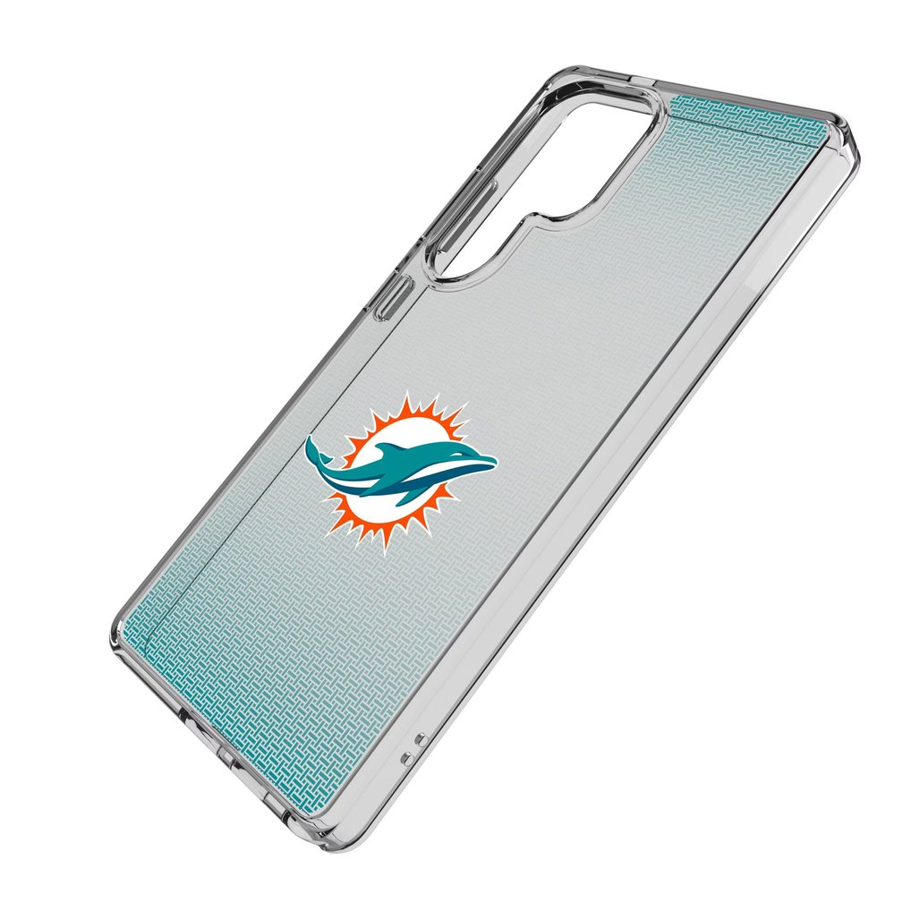 Miami Dolphins Linen Logo Galaxy Clear Case