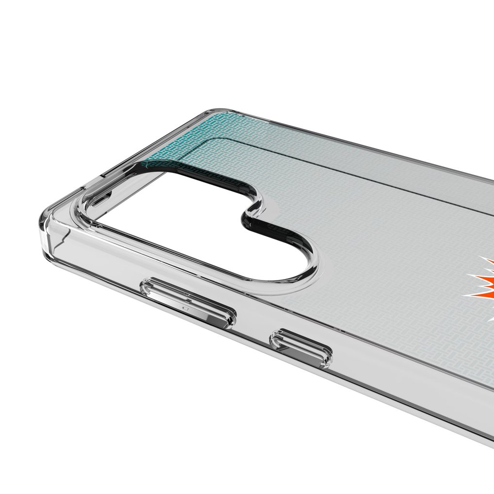 Miami Dolphins Linen Logo Galaxy Clear Case