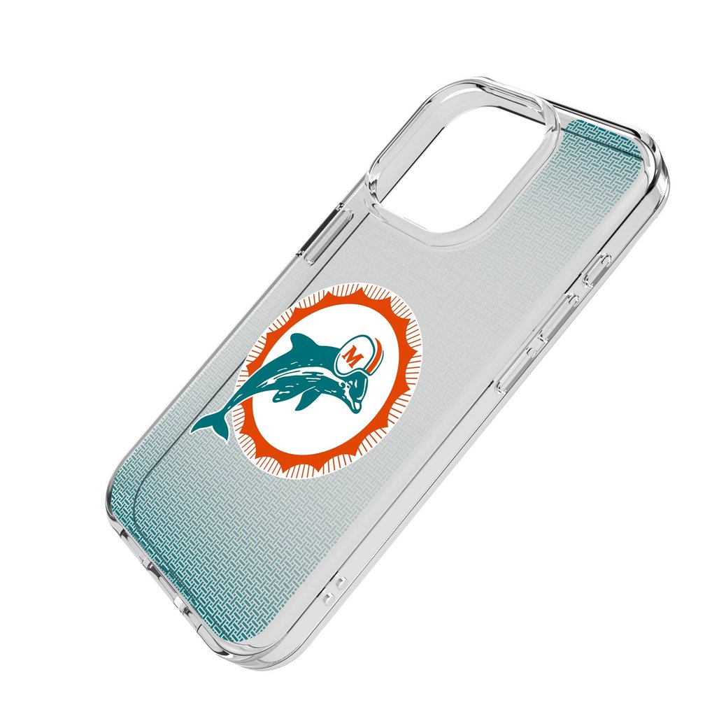 Miami Dolphins Linen Logo iPhone Clear Case