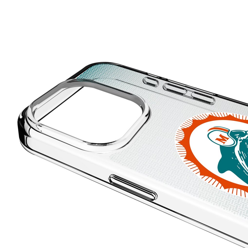 Miami Dolphins Linen Logo iPhone Clear Case