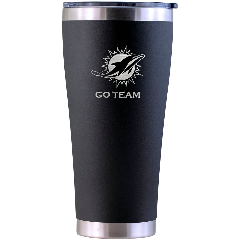 Miami Dolphins Personalized 30oz. Laser Etched Black Tumbler