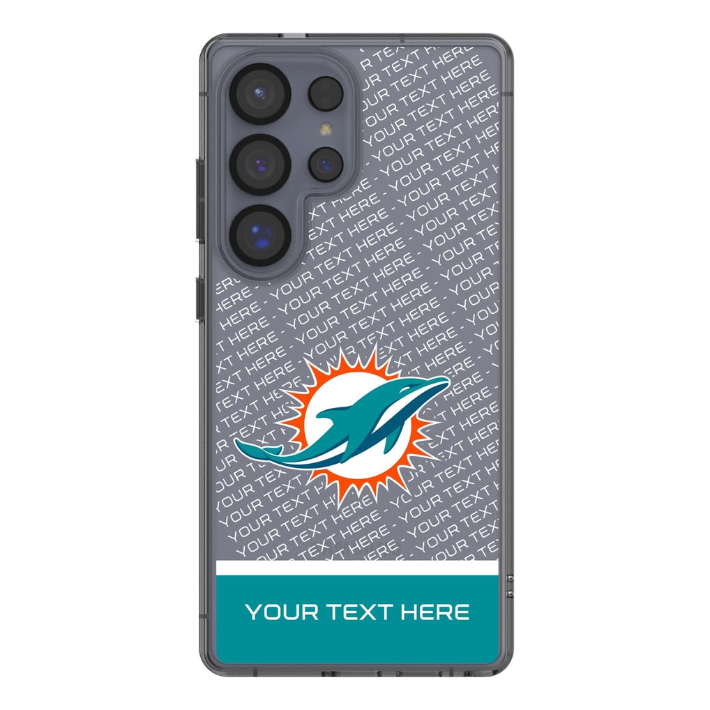 Miami Dolphins Personalized Endzone Plus Design Galaxy Clear Phone Case