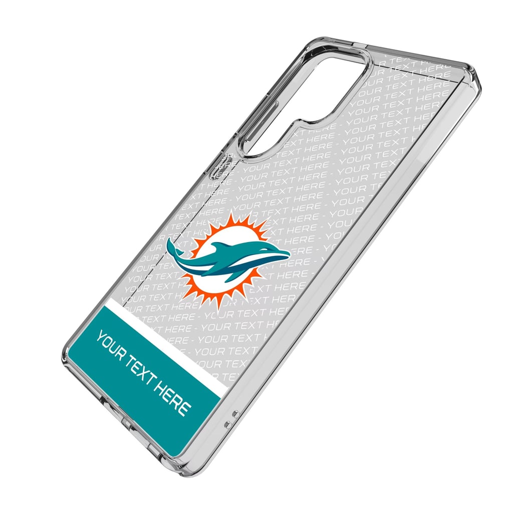 Miami Dolphins Personalized Endzone Plus Design Galaxy Clear Phone Case