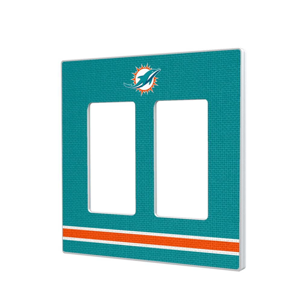 Miami Dolphins Stripe Double Rocker Light Switch Plate