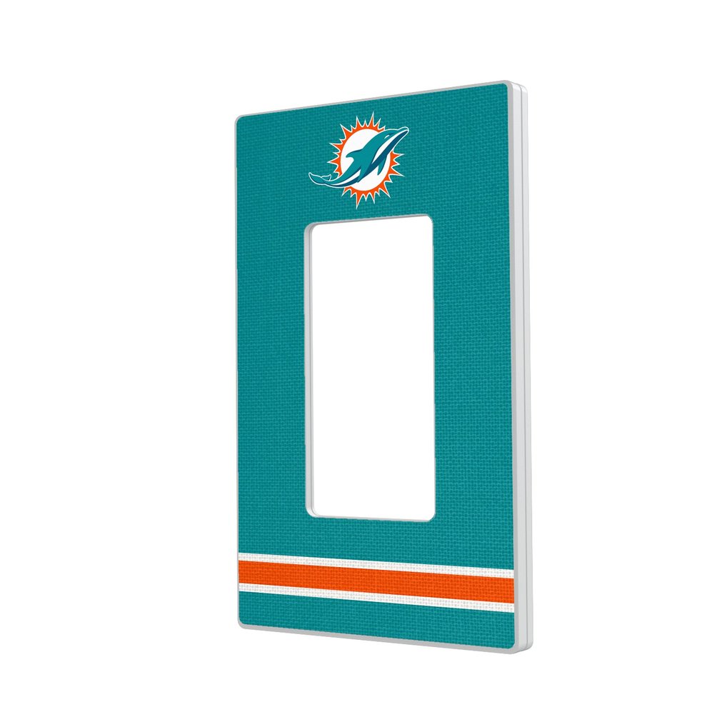 Miami Dolphins Stripe Single Rocker Light Switch Plate