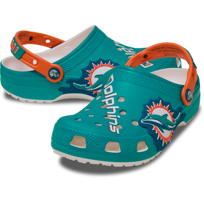  Miami Dolphins Crocs Unisex Classic Clog - Aqua