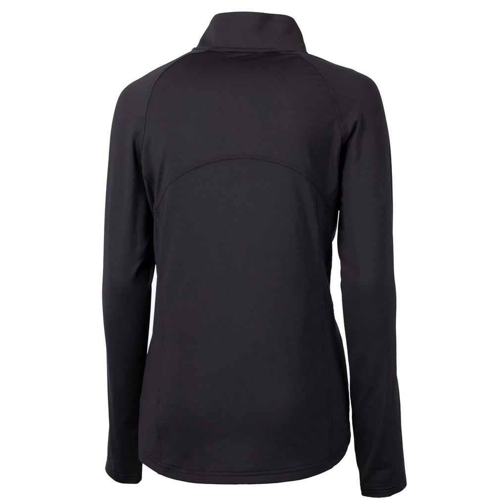 Miami Dolphins Cutter & Buck Women's Throwback Logo Adapt Eco Knit Stretch Recycled Half-Zip Pullover Top - Black