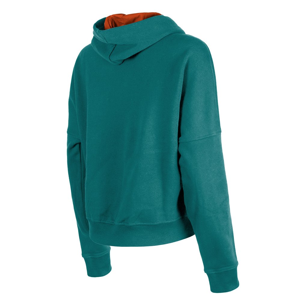 Miami Dolphins New Era Women's Throwback Boxy Pullover Hoodie - Aqua