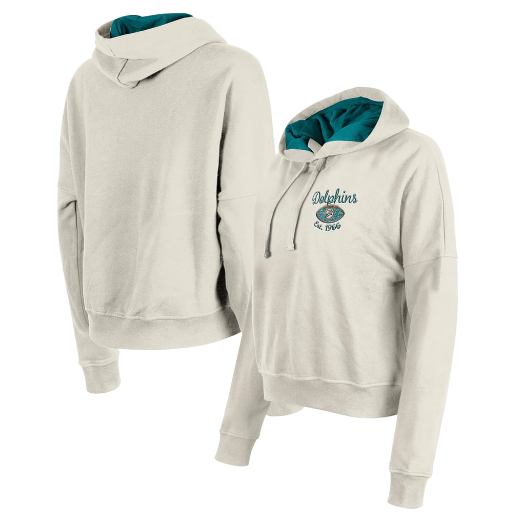 Miami Dolphins New Era Women's 3rd Down Historic Pullover Hoodie - Cream