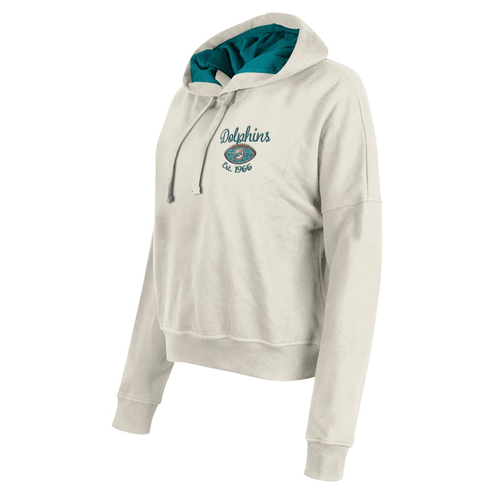 Miami Dolphins New Era Women's 3rd Down Historic Pullover Hoodie - Cream