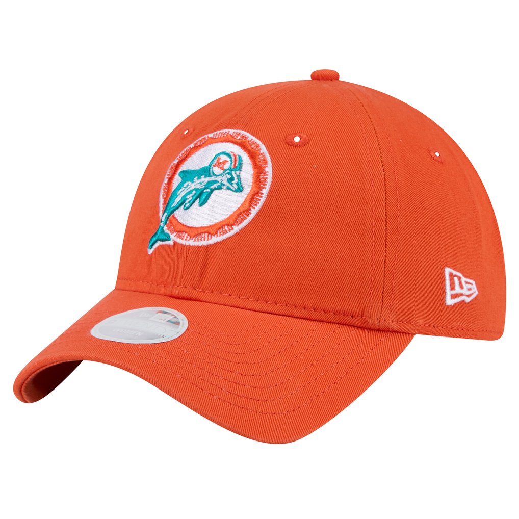  Miami Dolphins New Era Women's Throwback Main Core Classic 2.0 9TWENTY Adjustable Hat - Orange