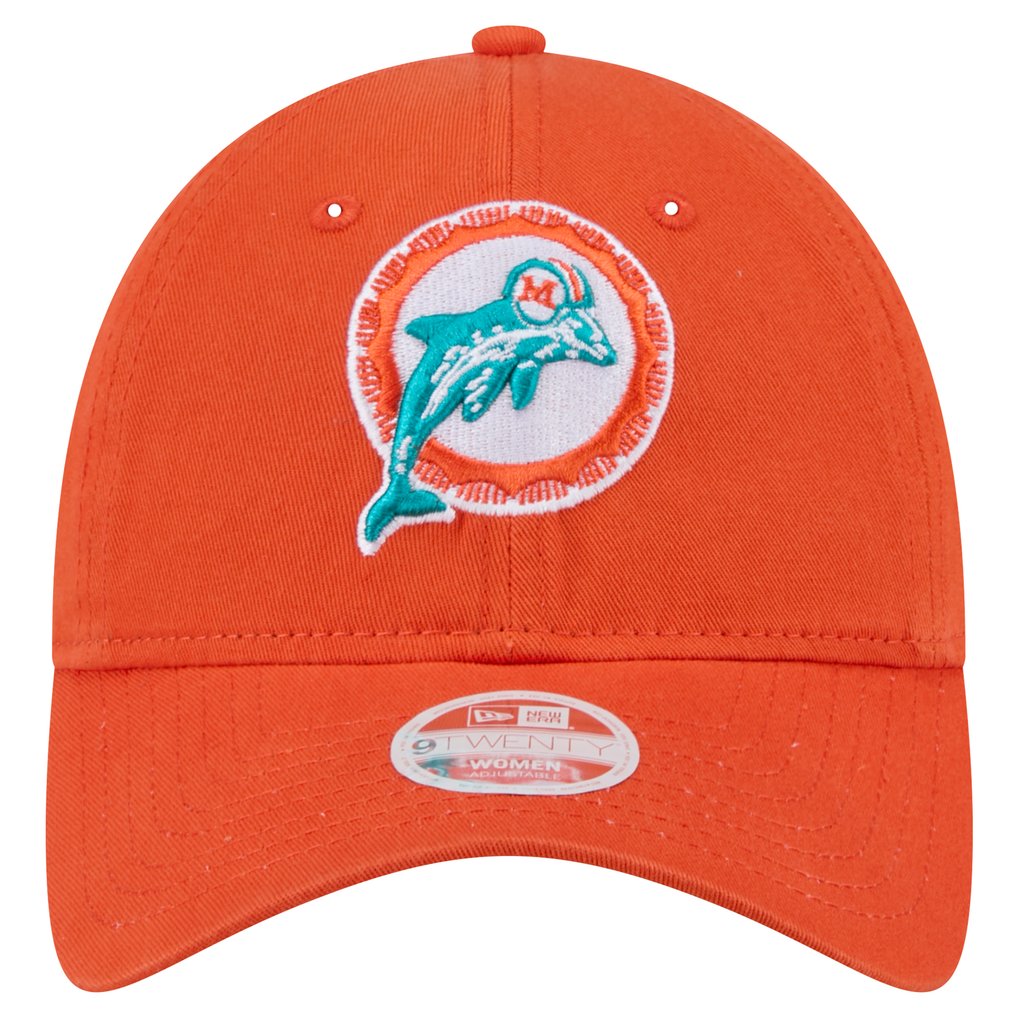  Miami Dolphins New Era Women's Throwback Main Core Classic 2.0 9TWENTY Adjustable Hat - Orange
