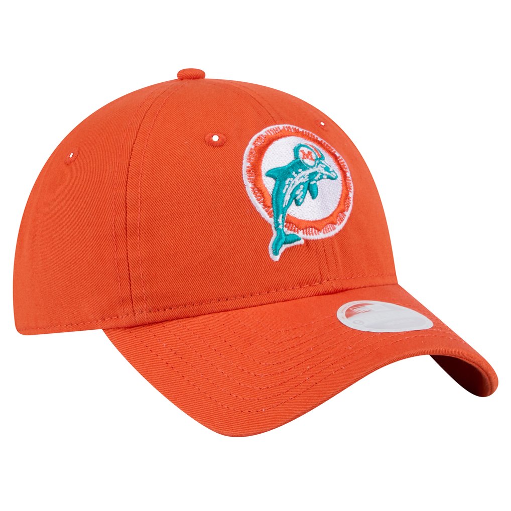  Miami Dolphins New Era Women's Throwback Main Core Classic 2.0 9TWENTY Adjustable Hat - Orange