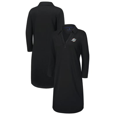 Miami Dolphins Tommy Bahama Women's Ashby Isles Three-Quarter Length Sleeve Pullover
 Jersey Dress - Black