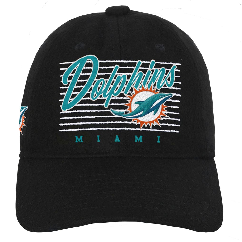 Miami Dolphins Youth Retro Wooly Adjustable Hat - Black