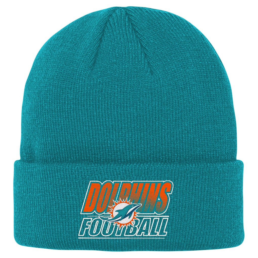  Miami Dolphins Outerstuff Youth Team Gradient Cuffed Knit Hat - Aqua