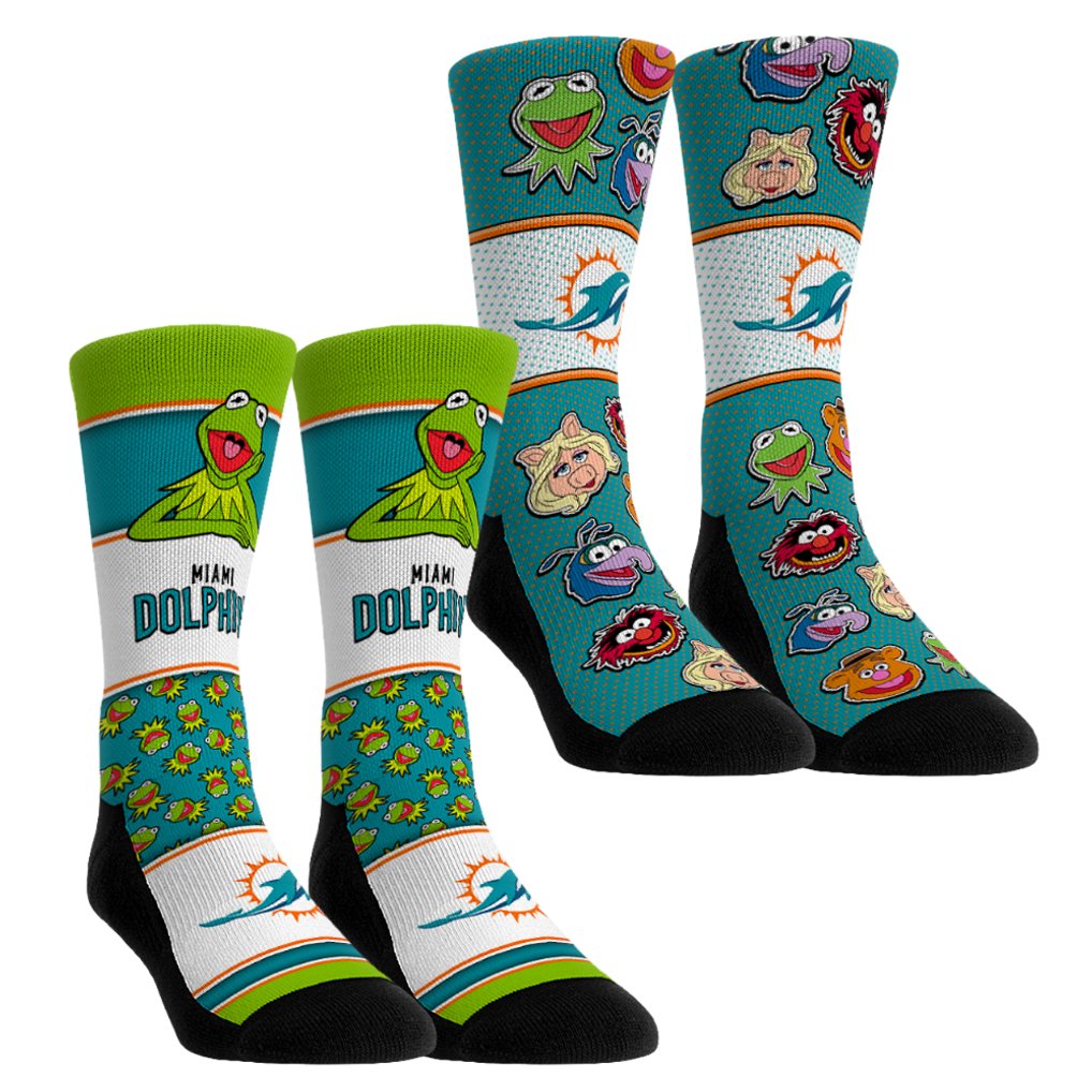 Miami Dolphins Rock Em Socks Youth Muppets 2-Pack Crew Socks Set