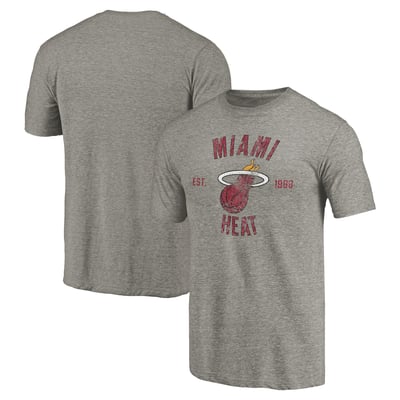 Miami Heat Team Heritage Tri-Blend T-Shirt - Gray