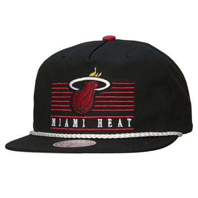 Miami Heat Mitchell & Ness Ascend Deadstock Snapback Hat - Black
