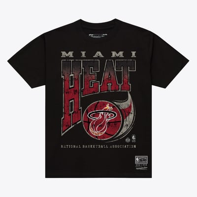  Miami Heat Mitchell & Ness Hardwood Classics Ball Out T-Shirt - Black
