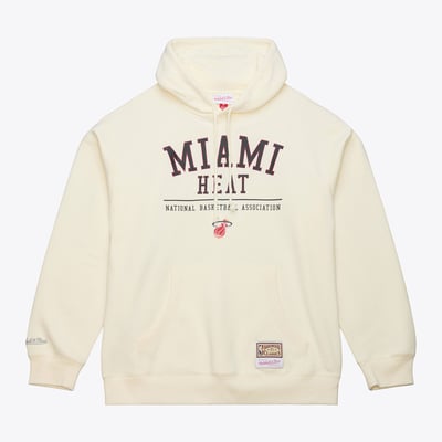 Miami Heat Mitchell & Ness Walk-Off Fleece Hoodie - Cream